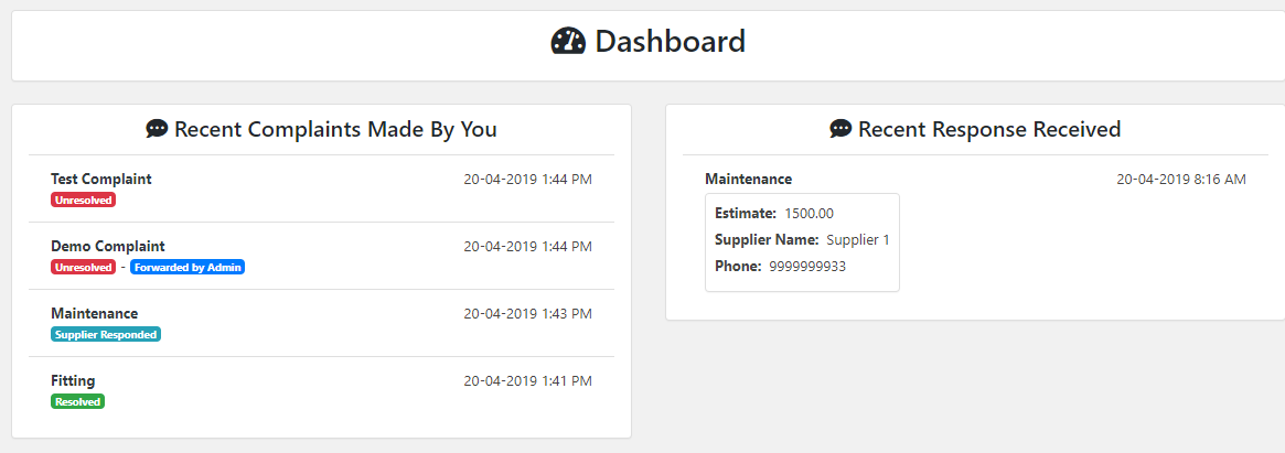 Resident Dashboard